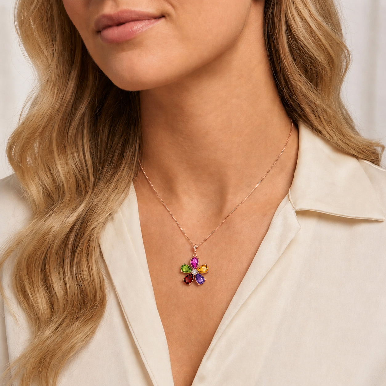 Rose Gold Radiance Necklace Tanzanite 10K — Felicita