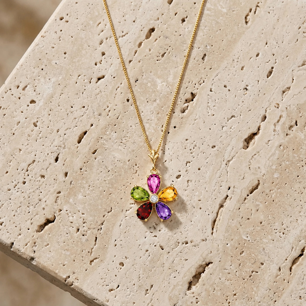 Yellow Gold Radiance Necklace Tanzanite 10K — Felicita