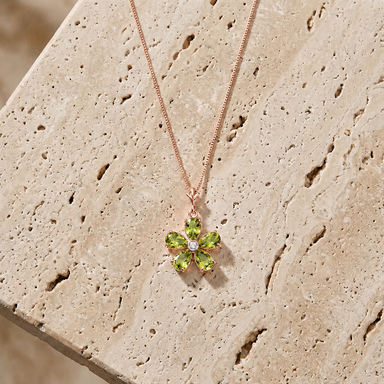 Rose Gold Radiance Necklace Aquamarine 10K — Felicita