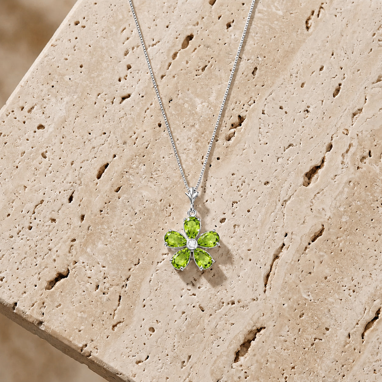 White Gold Radiance Necklace Aquamarine 10K — Felicita
