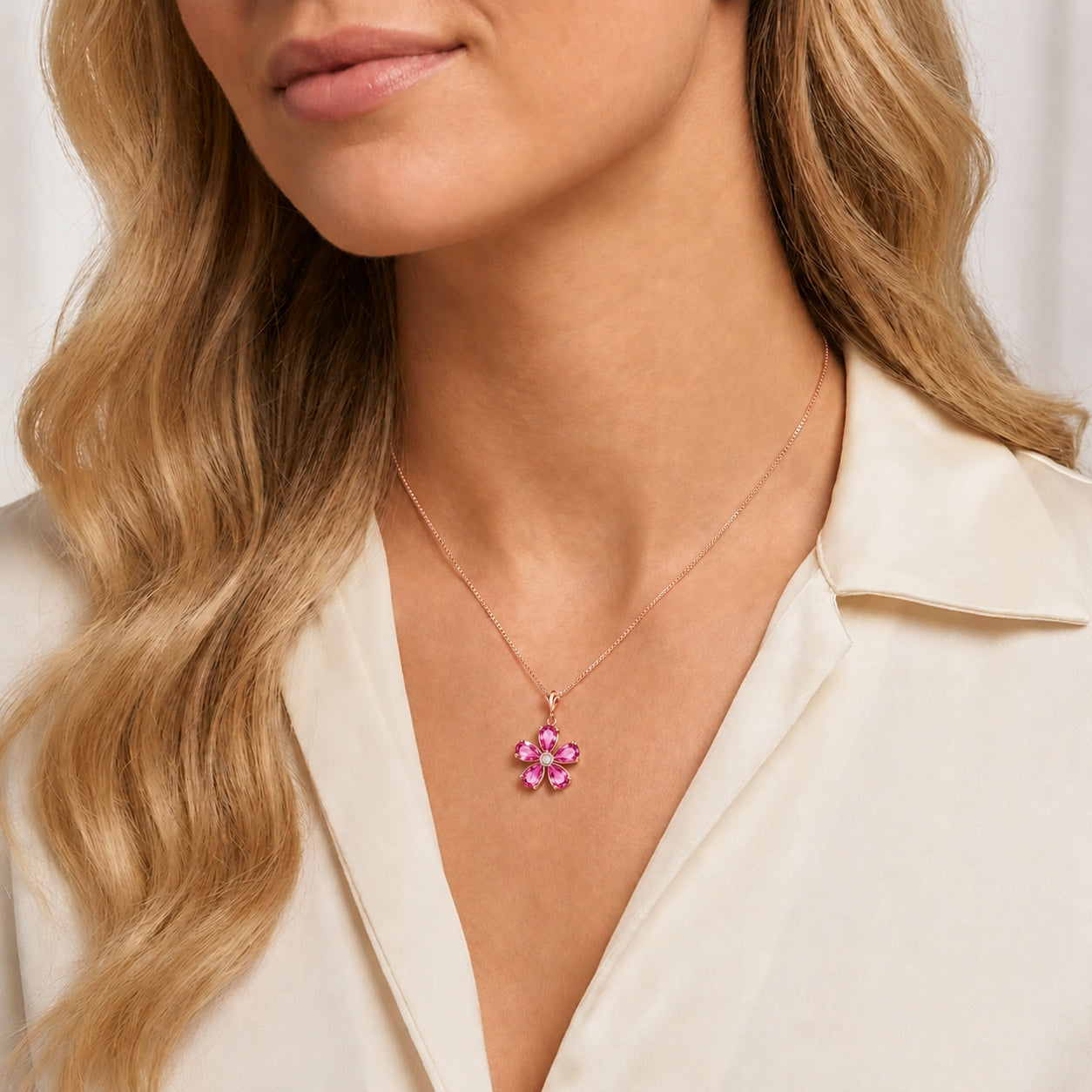 Rose Gold Radiance Necklace Pink Topaz 10K — Felicita