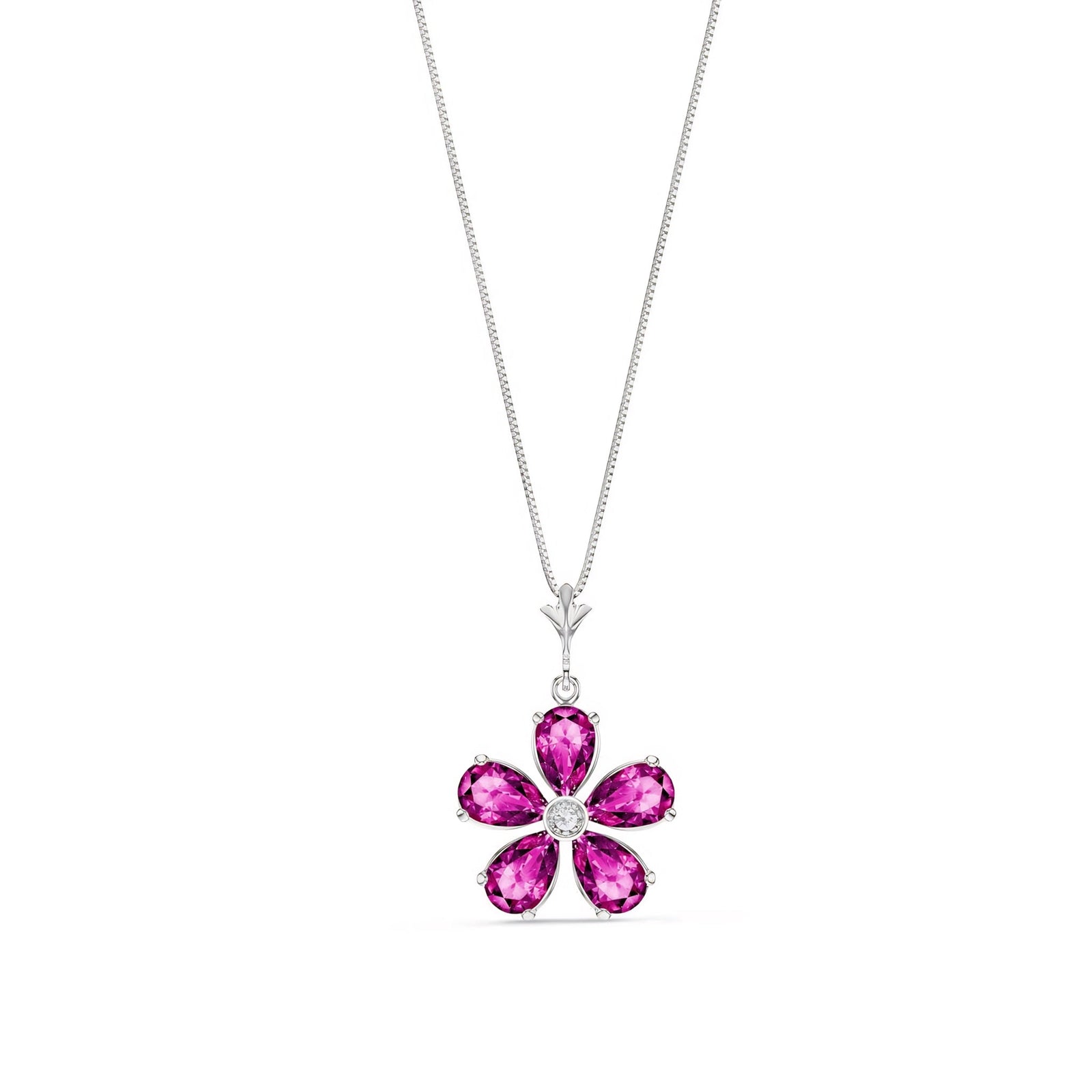 White Gold Radiance Necklace Pink Topaz 10K — Felicita