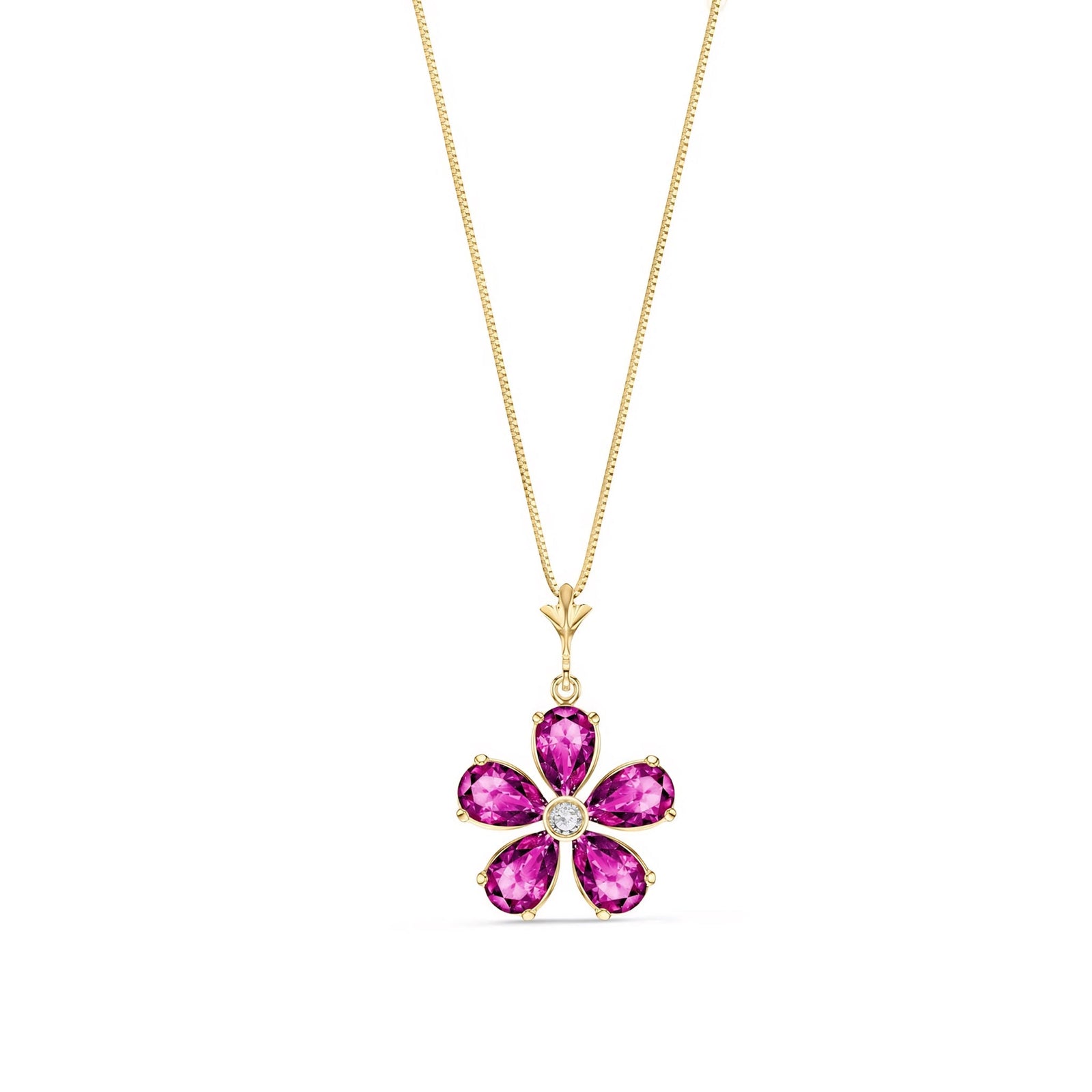 Yellow Gold Radiance Necklace Pink Topaz 10K — Felicita
