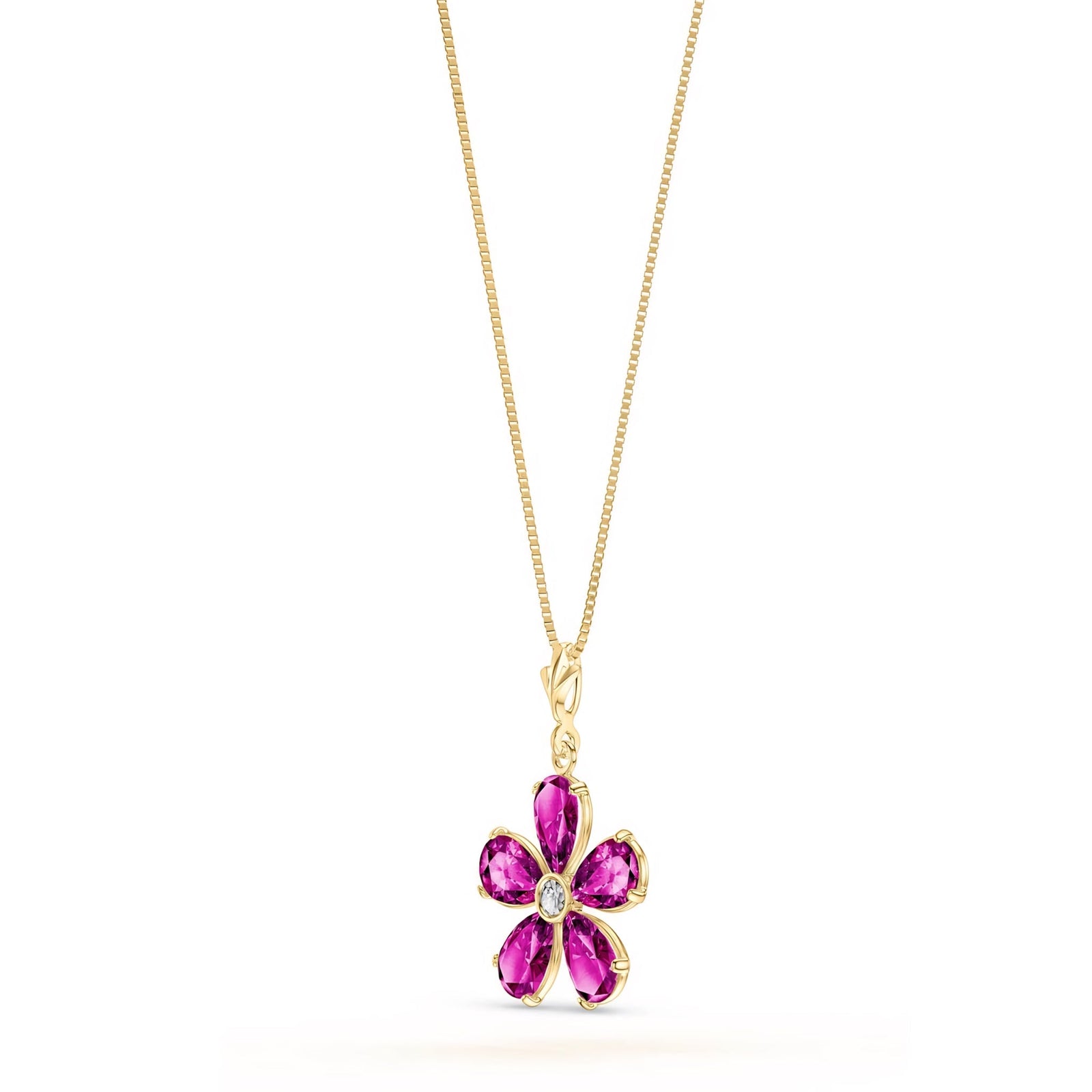 Yellow Gold Radiance Necklace Pink Topaz 10K — Felicita