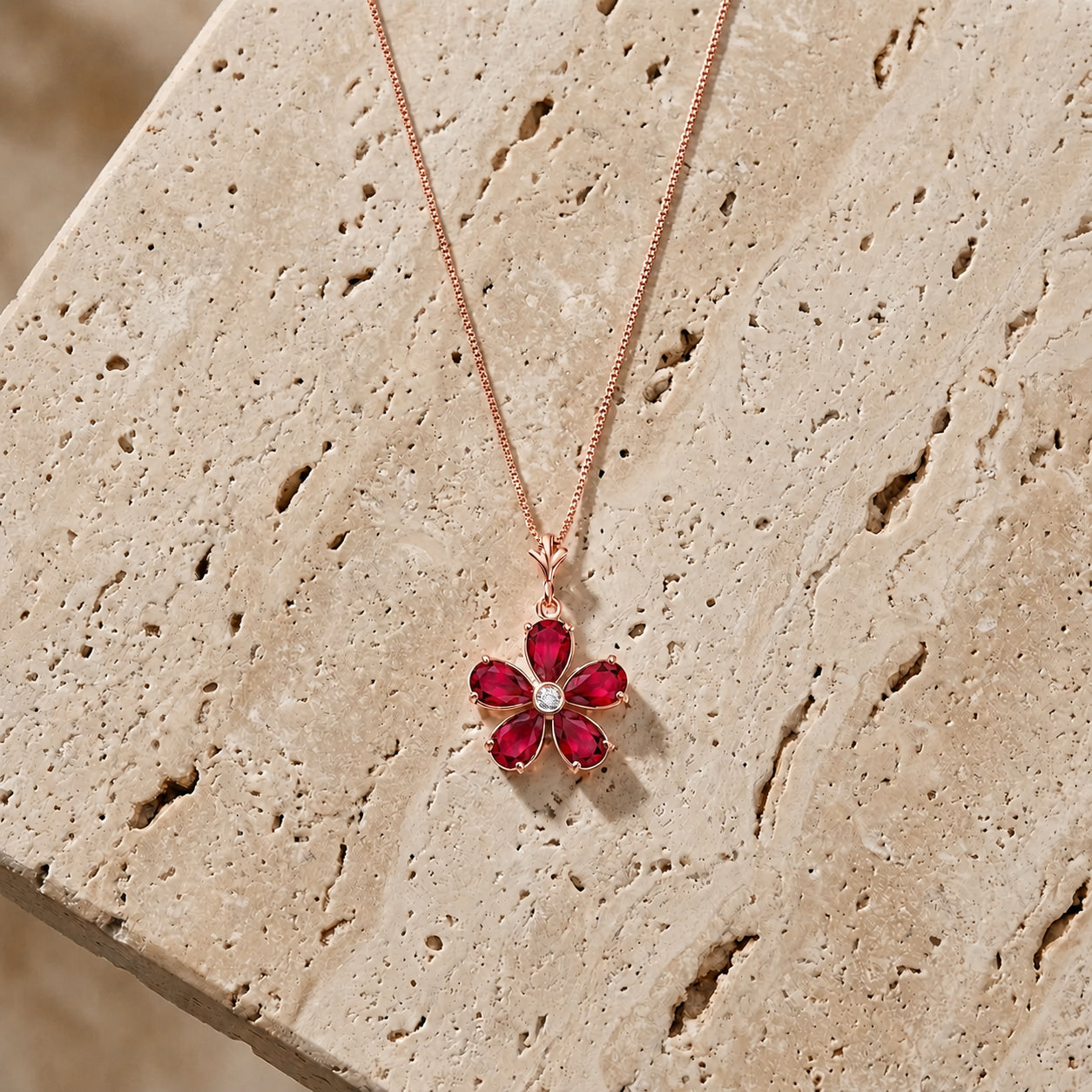 Rose Gold Radiance Necklace Blue Topaz 10K — Felicita