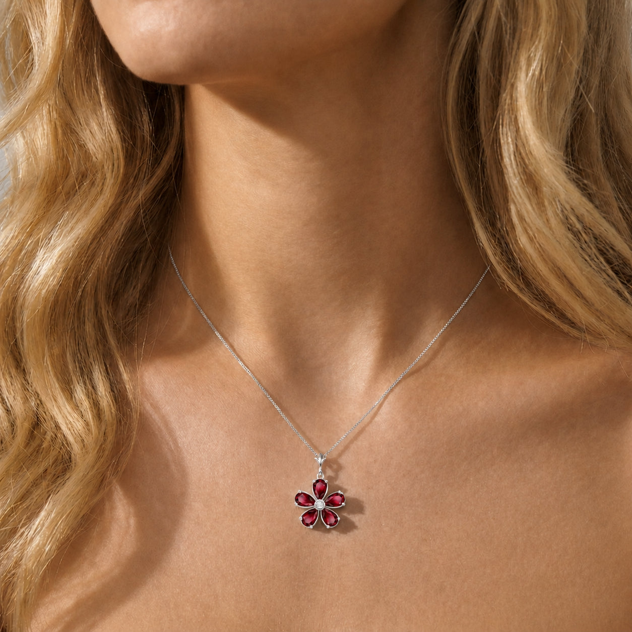 White Gold Radiance Necklace Blue Topaz 10K — Felicita