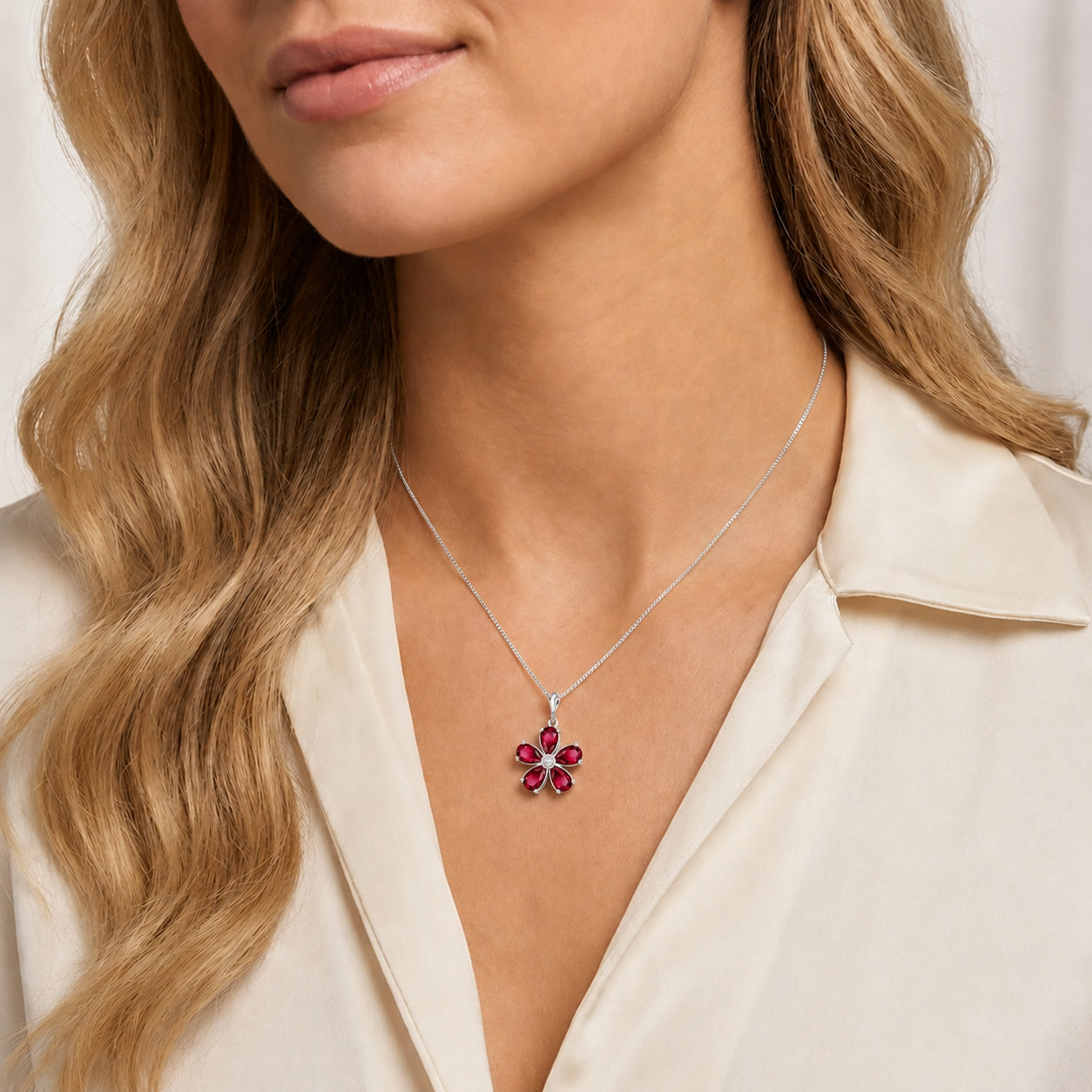 White Gold Radiance Necklace Blue Topaz 10K — Felicita
