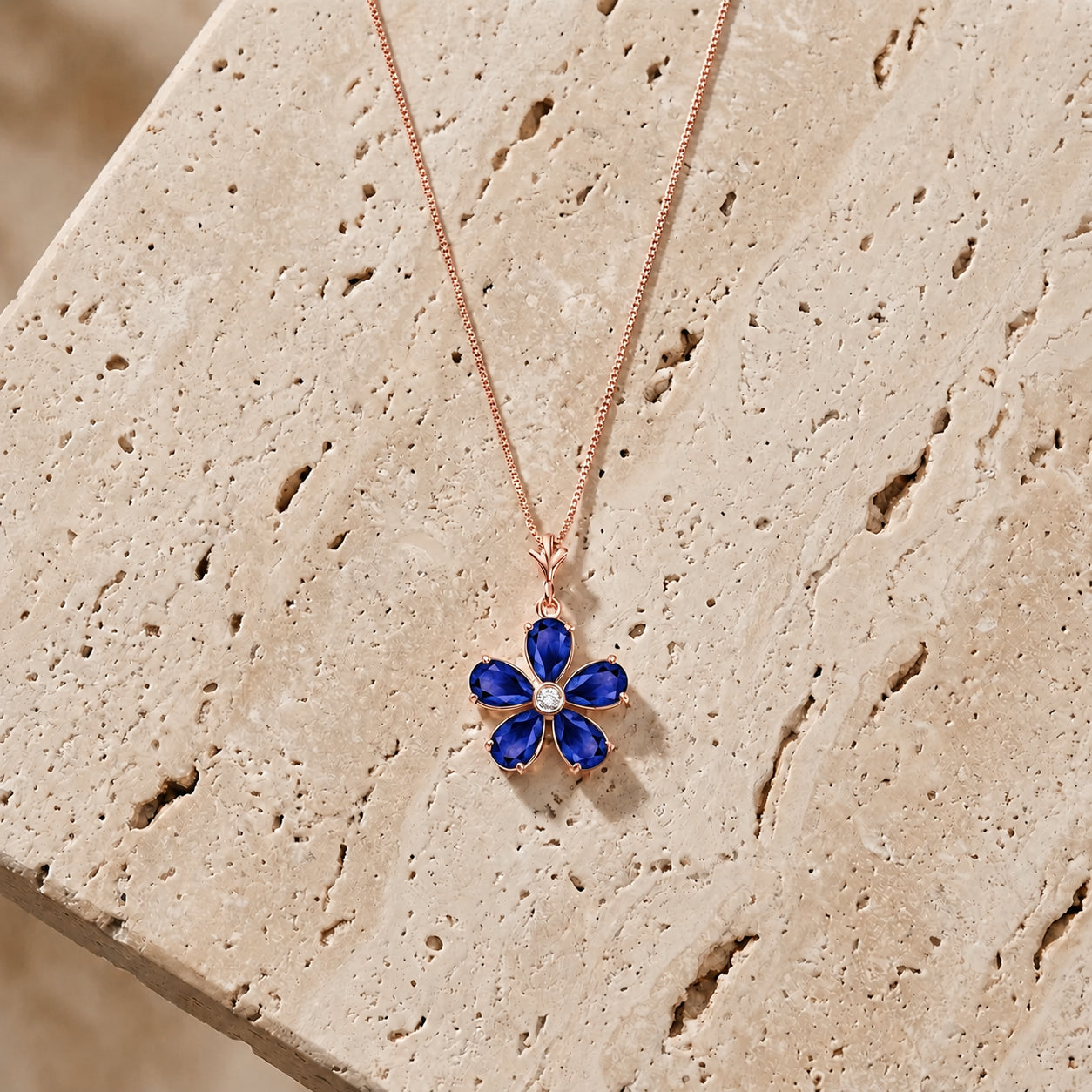 Rose Gold Radiance Necklace Garnet 10K — Felicita