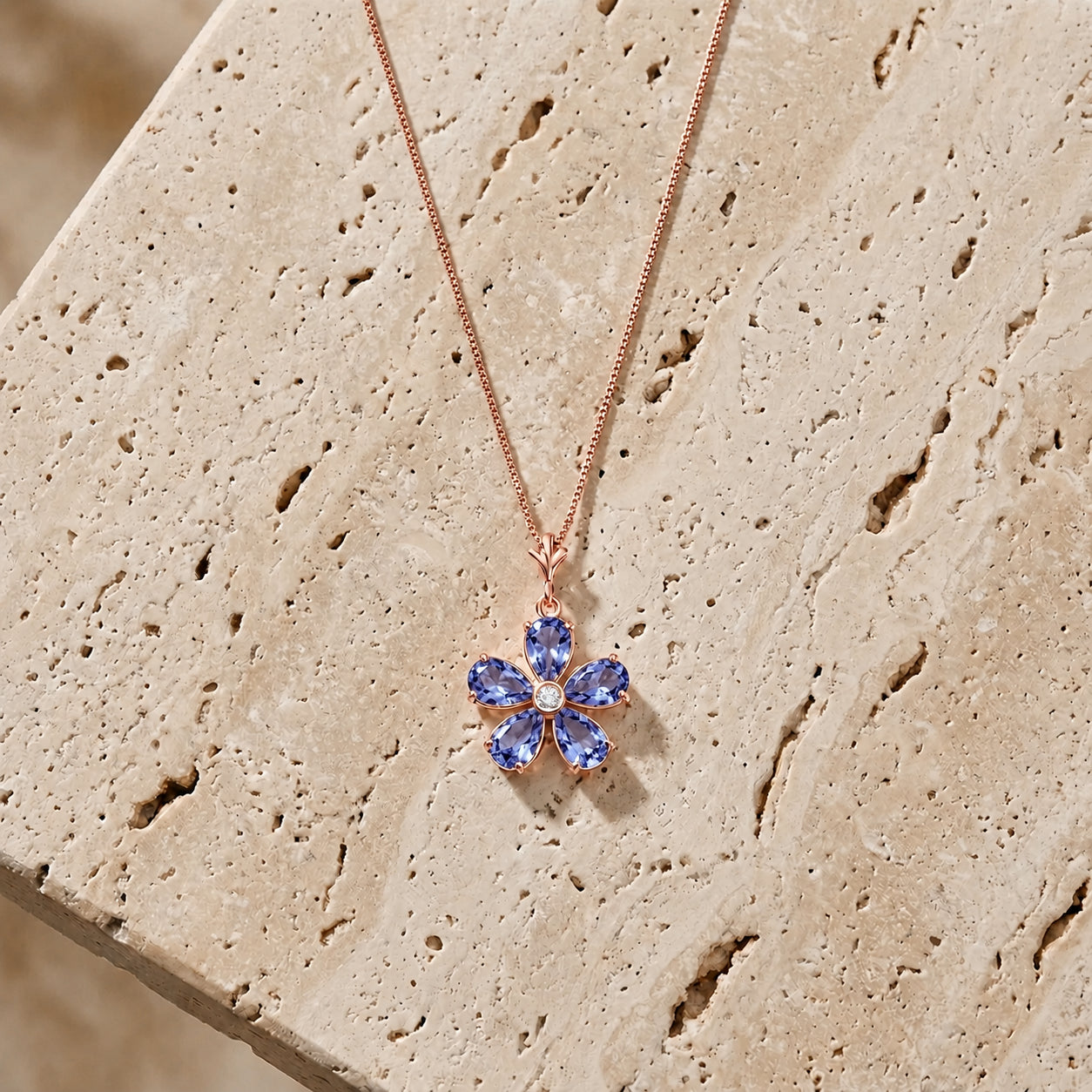 Rose Gold Radiance Necklace Multi-Gemstone 10K — Felicita