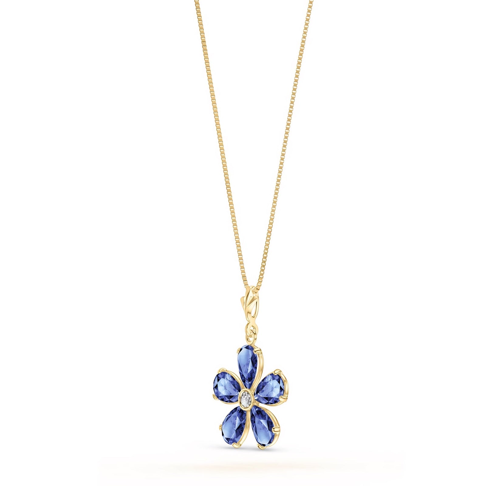 Yellow Gold Radiance Necklace Multi-Gemstone 10K — Felicita