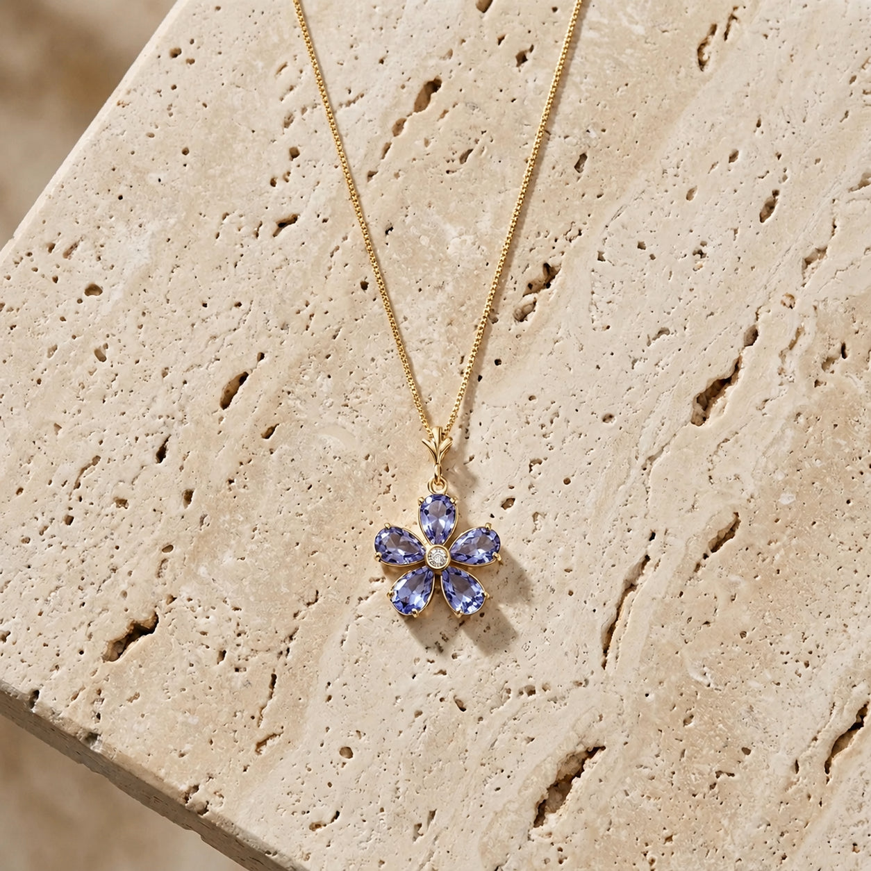 Yellow Gold Radiance Necklace Multi-Gemstone 10K — Felicita