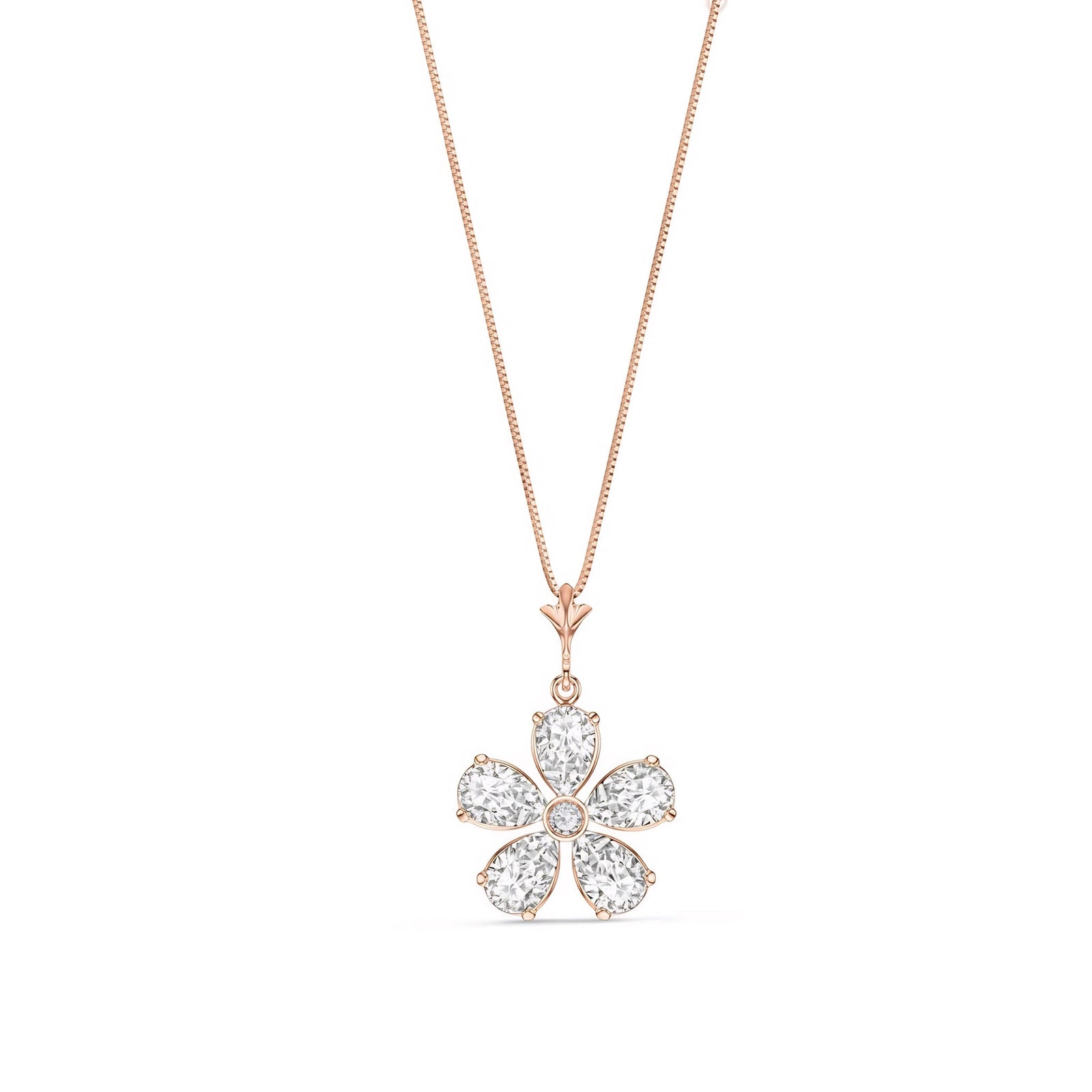 Rose Gold Radiance Necklace White Topaz 10K — Felicita