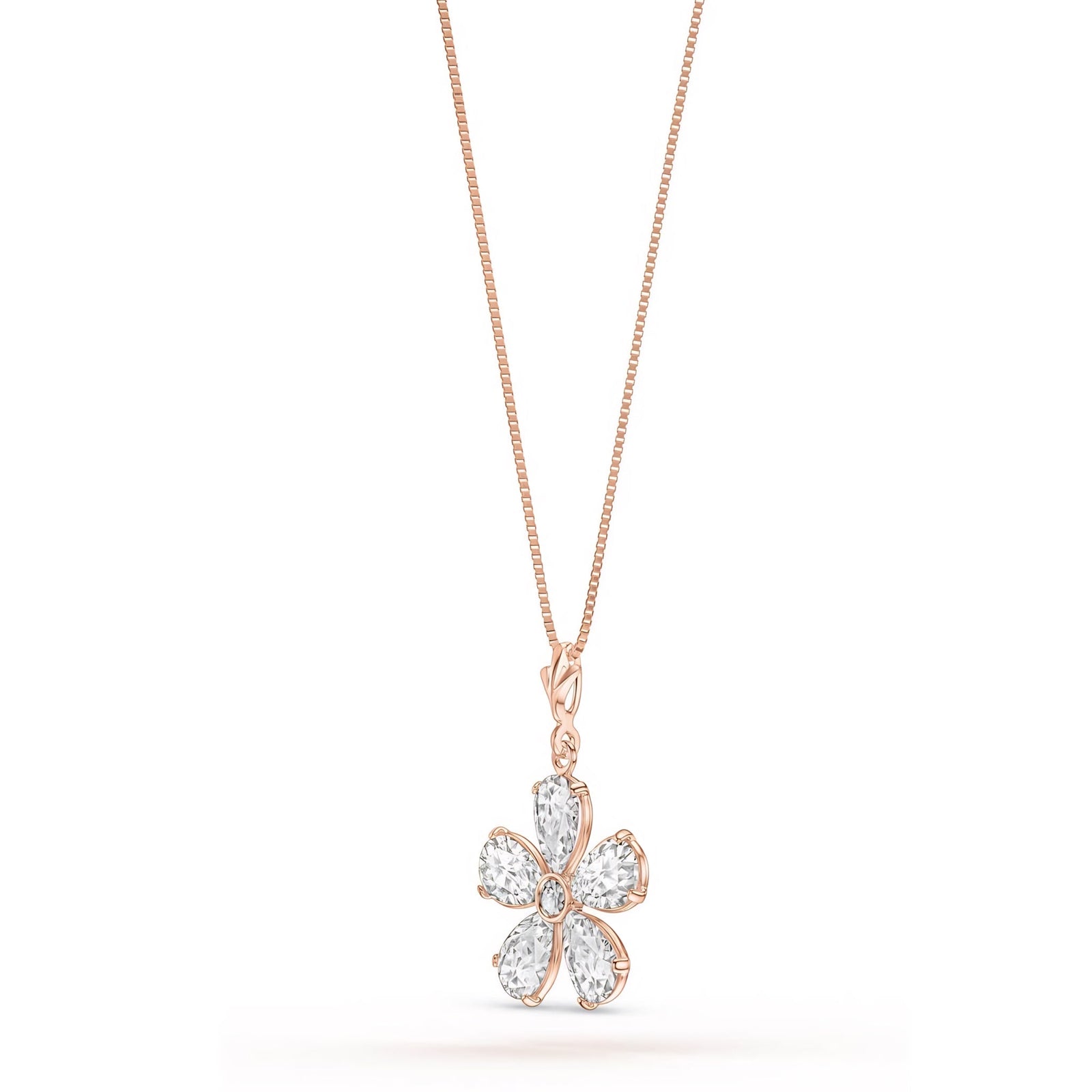Rose Gold Radiance Necklace White Topaz 10K — Felicita