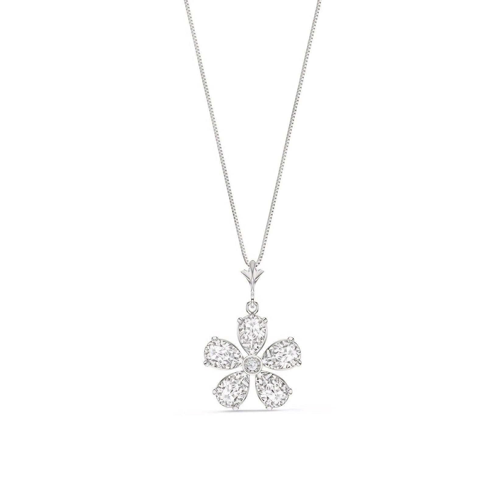 White Gold Radiance Necklace White Topaz 10K — Felicita
