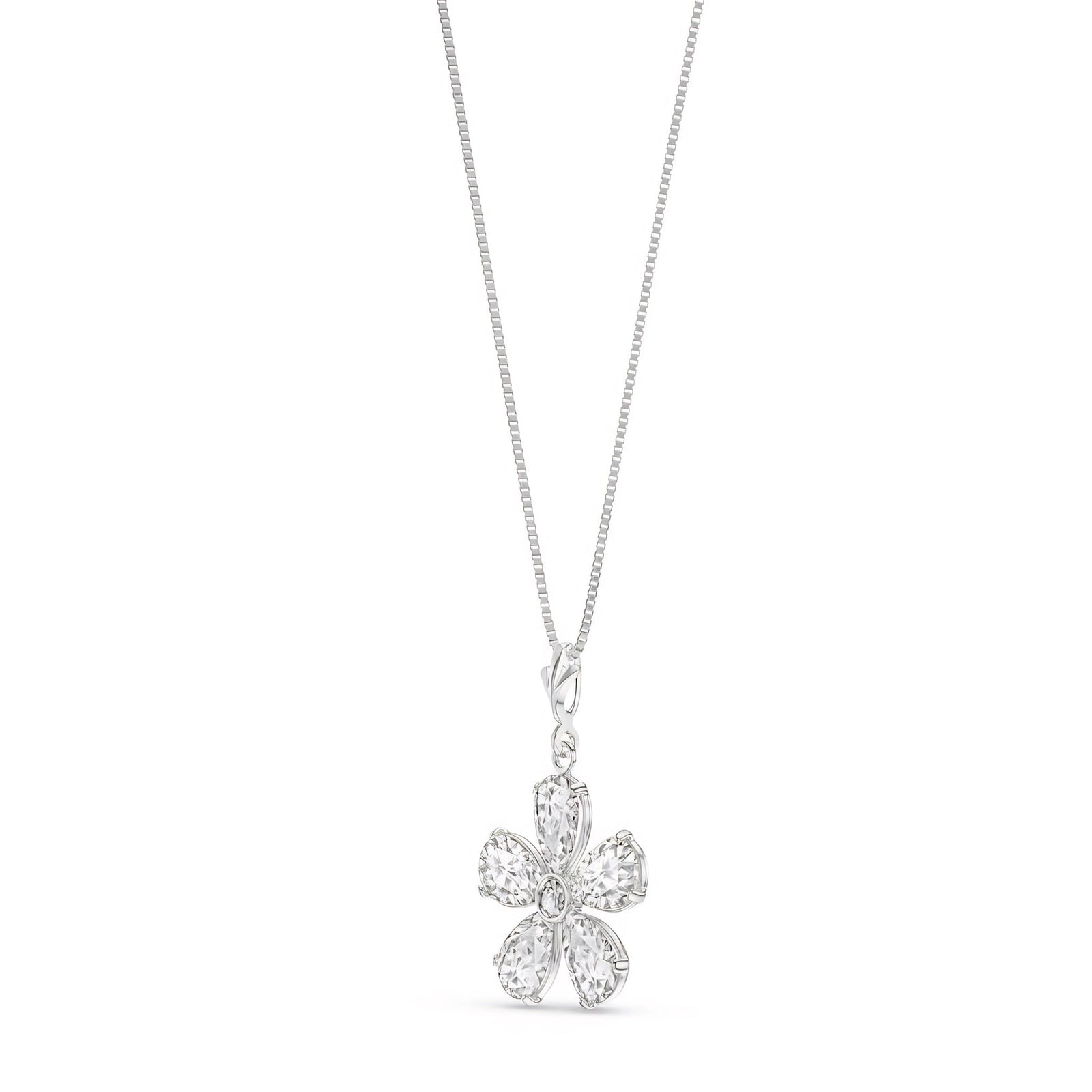 White Gold Radiance Necklace White Topaz 10K — Felicita