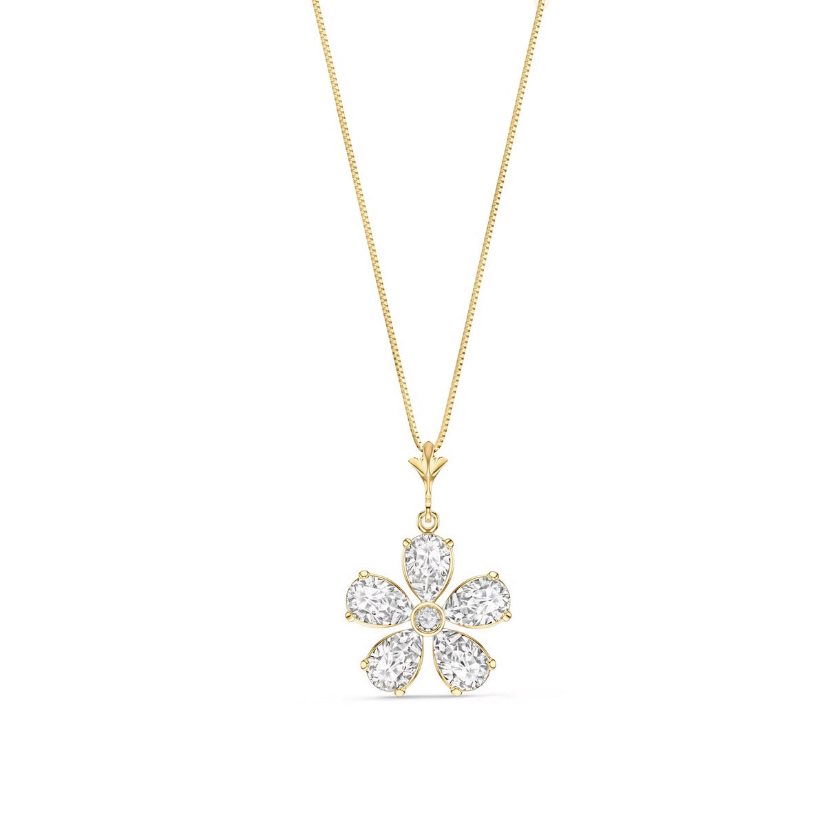 Yellow Gold Radiance Necklace White Topaz 10K — Felicita