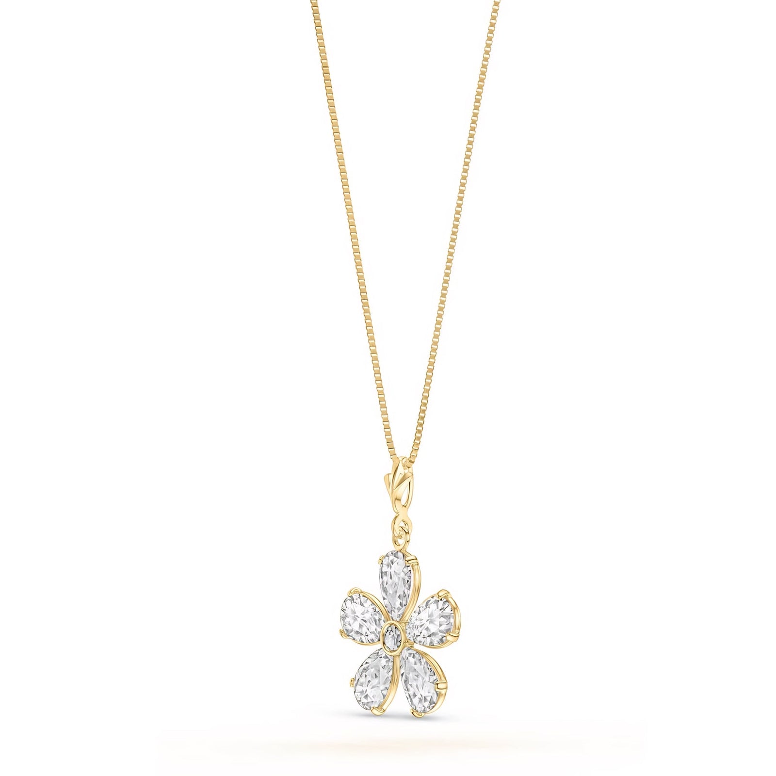 Yellow Gold Radiance Necklace White Topaz 10K — Felicita