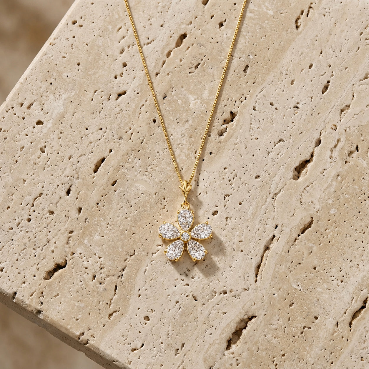 Yellow Gold Radiance Necklace White Topaz 10K — Felicita