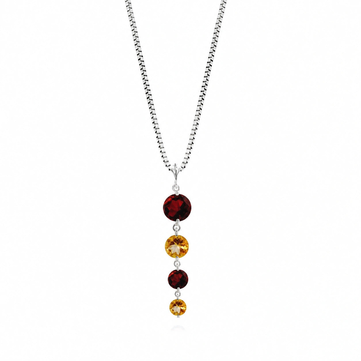White Gold Classic Necklace Blue Topaz 10K — Clementina