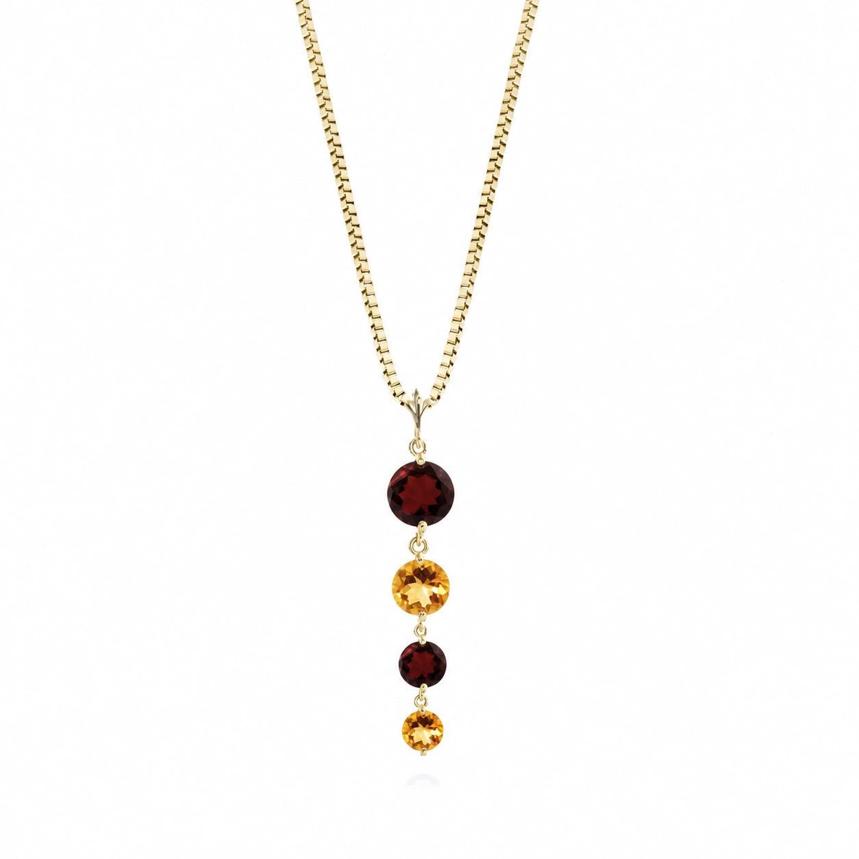 Yellow Gold Classic Necklace Blue Topaz 10K — Clementina