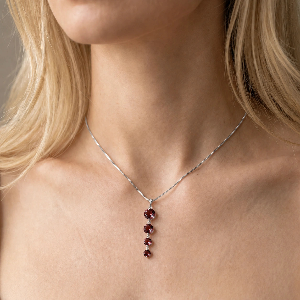 White Gold Classic Necklace Citrine 10K — Clementina