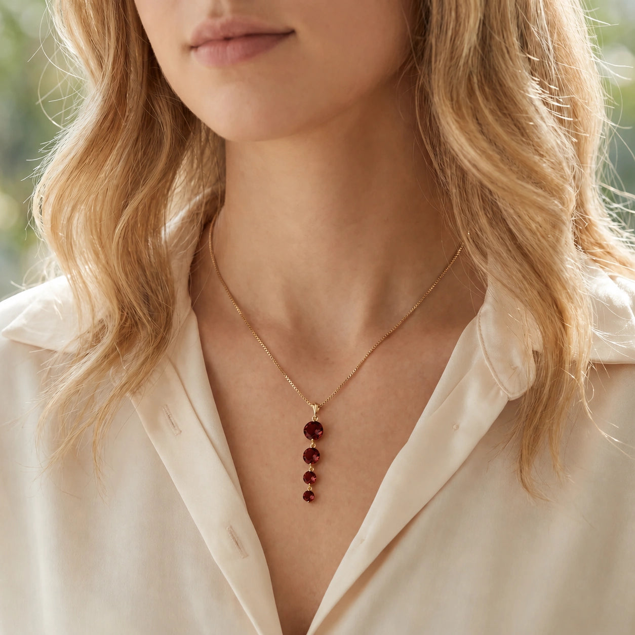 Yellow Gold Classic Necklace Citrine 10K — Clementina