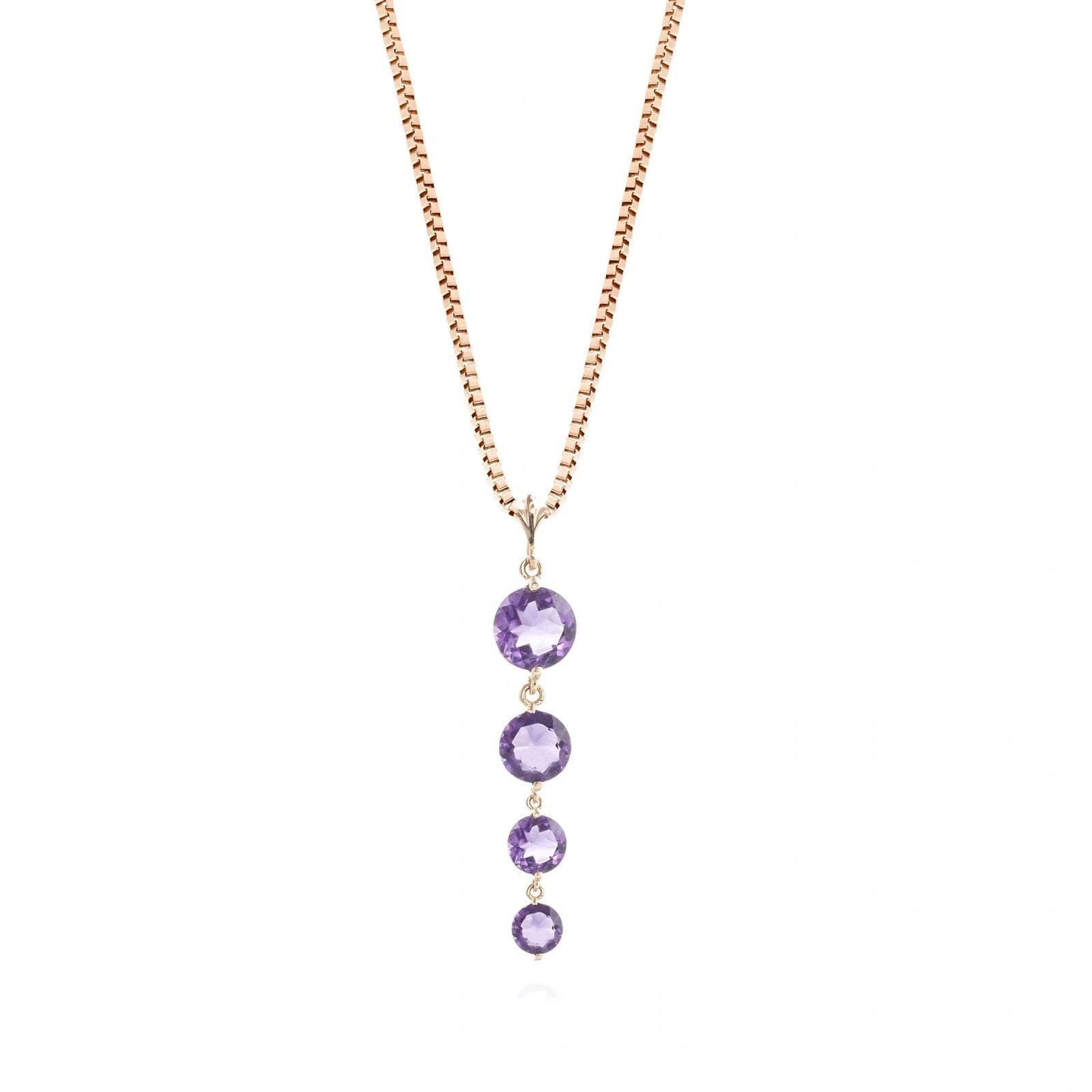 Rose Gold Classic Necklace Garnet 10K — Clementina