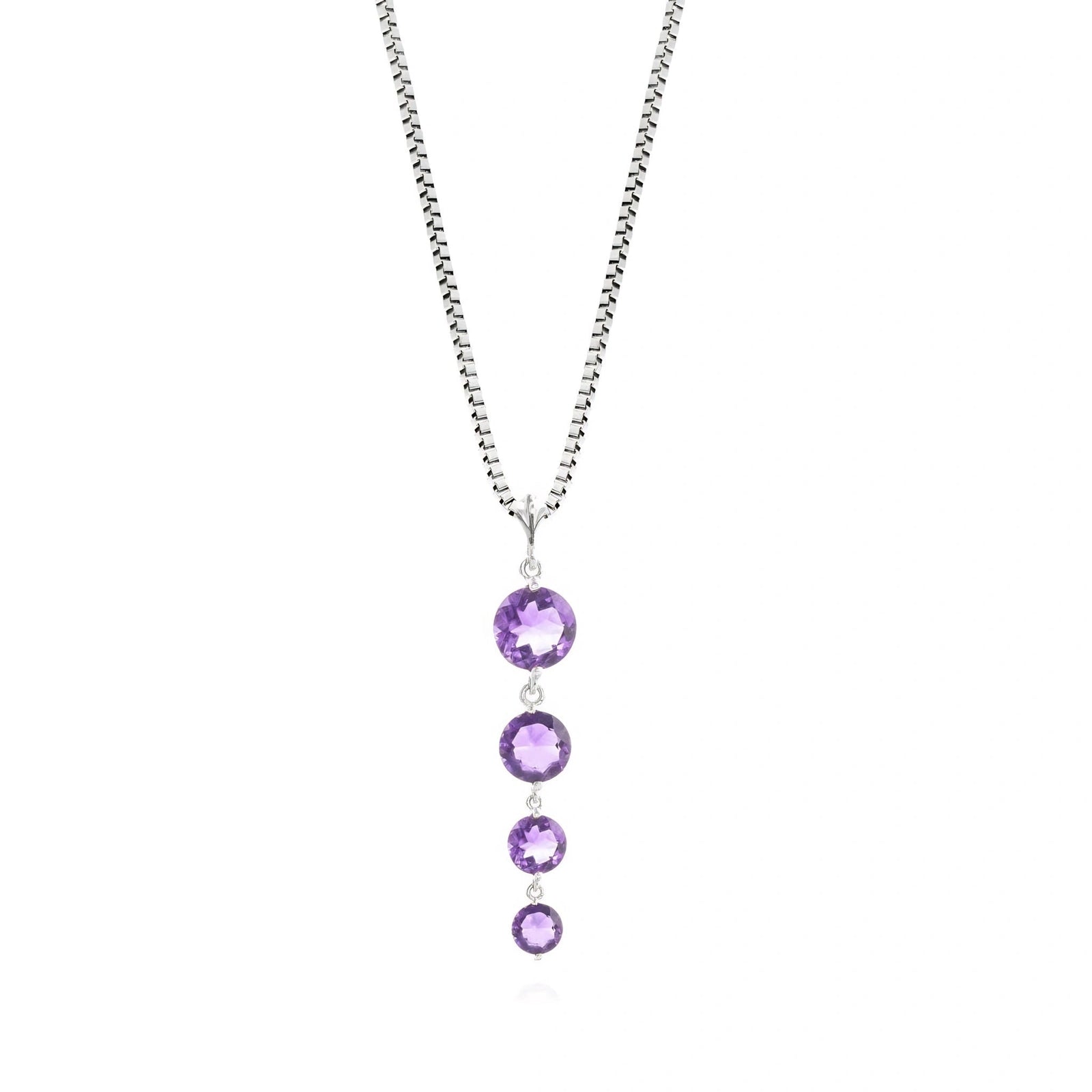 White Gold Classic Necklace Garnet 10K — Clementina