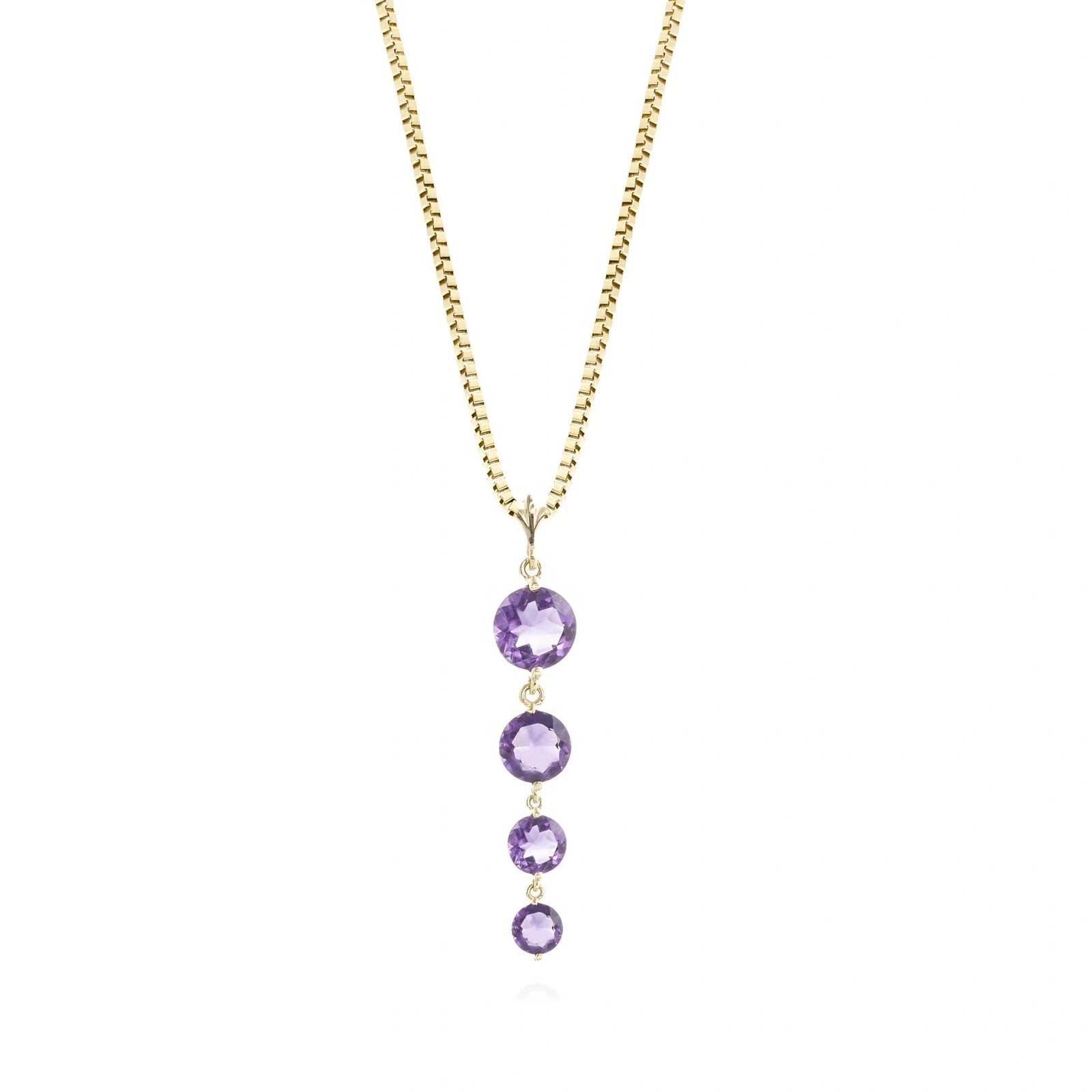 Yellow Gold Classic Necklace Garnet 10K — Clementina
