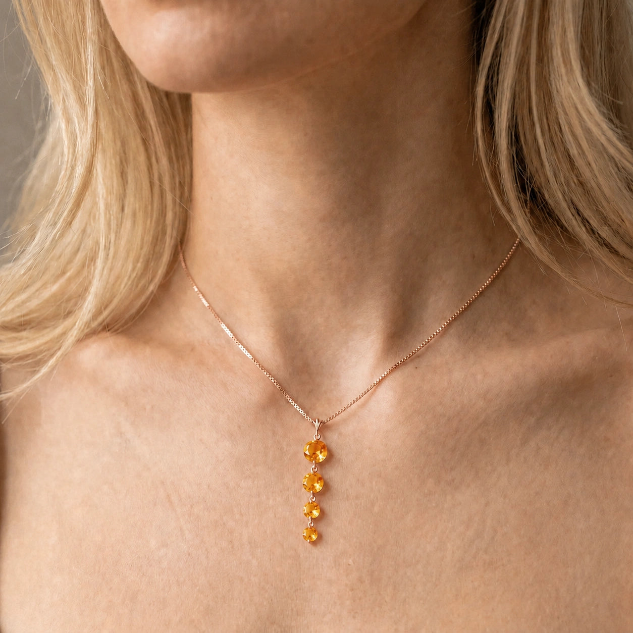 Rose Gold Classic Necklace Peridot 10K — Clementina
