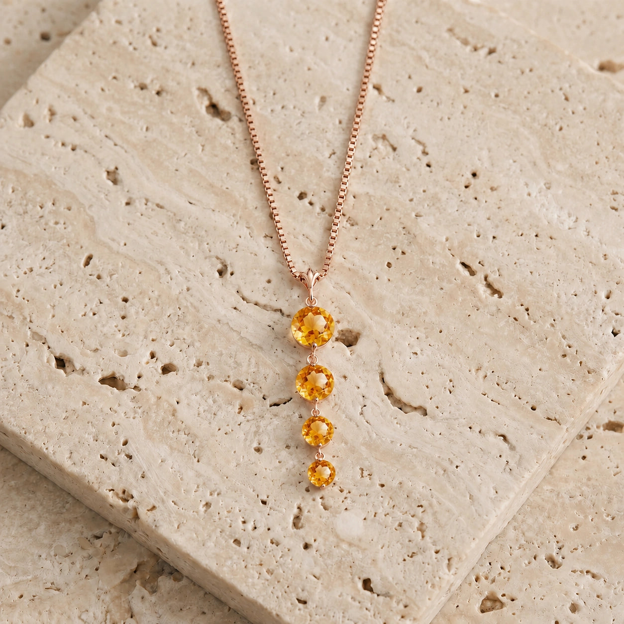Rose Gold Classic Necklace Peridot 10K — Clementina