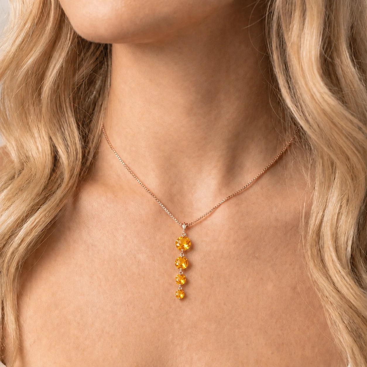 Rose Gold Classic Necklace Peridot 10K — Clementina