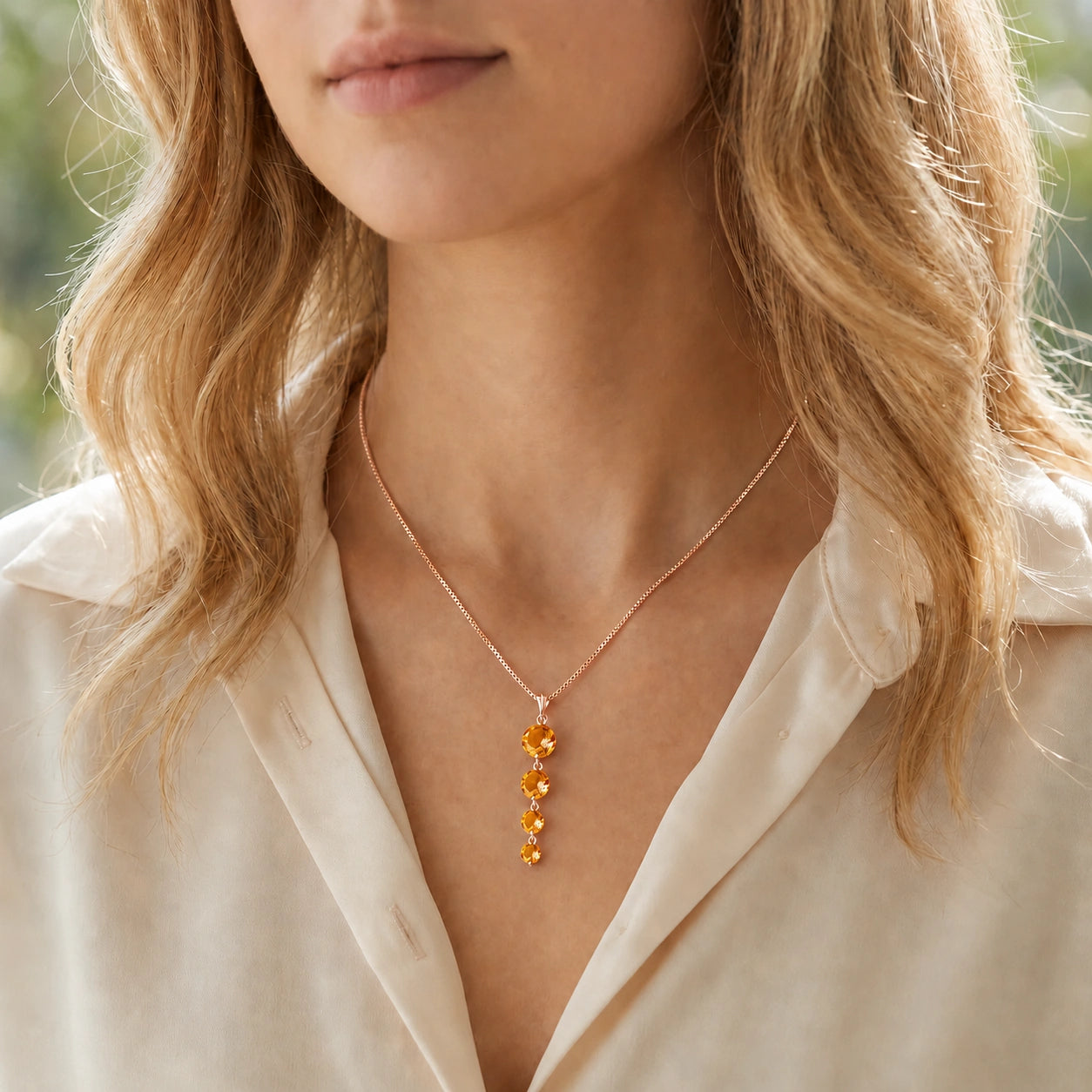 Rose Gold Classic Necklace Peridot 10K — Clementina