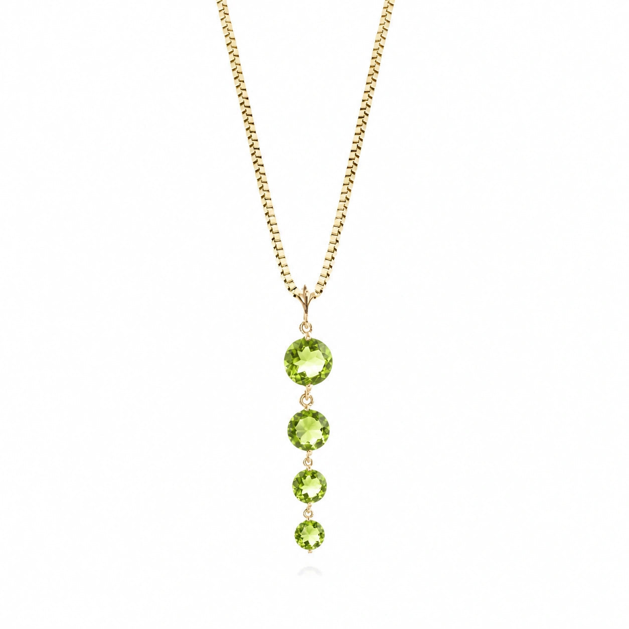 Yellow Gold Classic Necklace Peridot 10K — Clementina