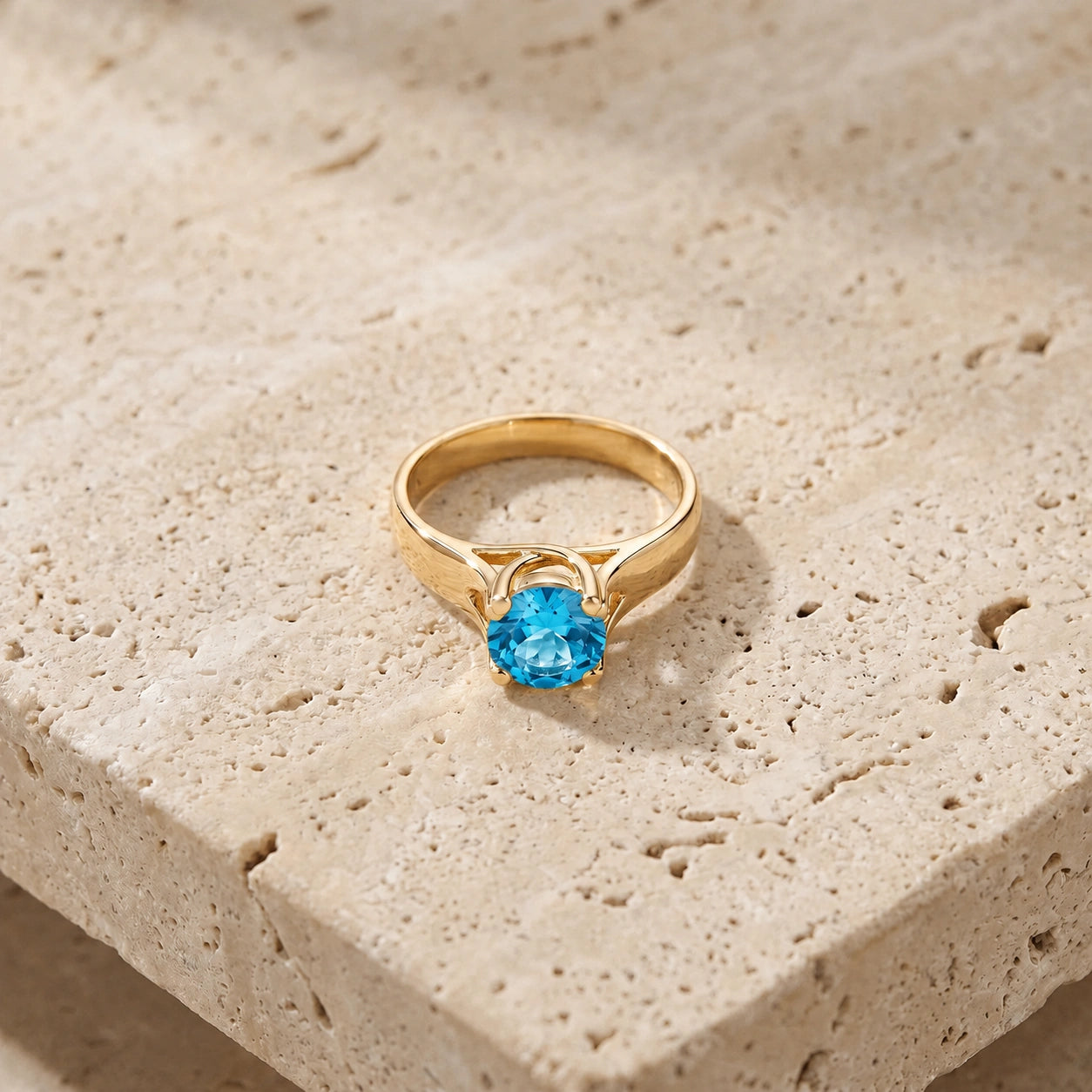 Yellow Gold Blue Topaz — Consolata