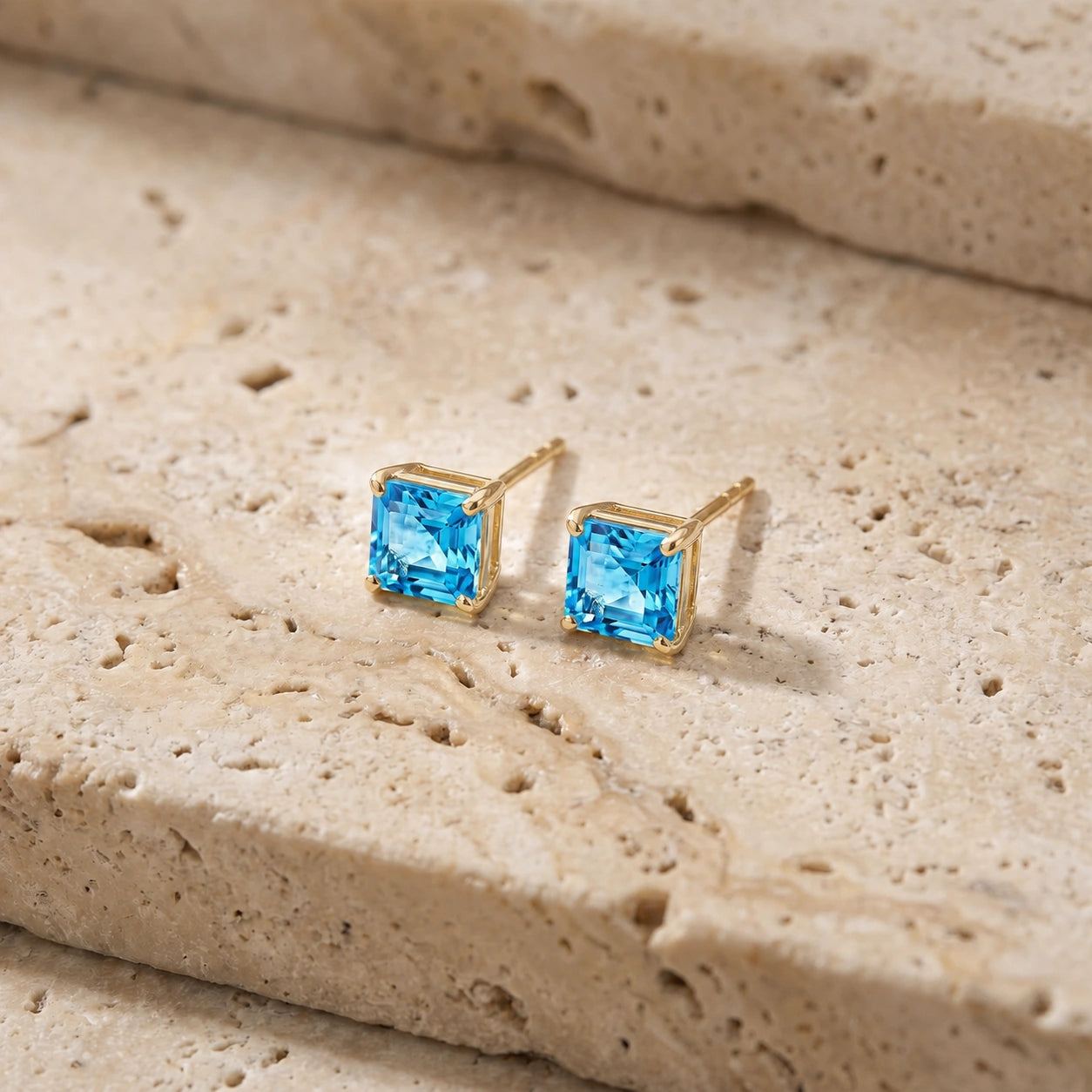 Yellow Gold Blue Topaz — Mariaemilia