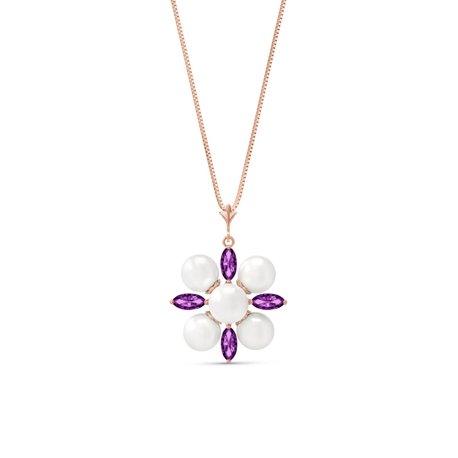 Rose Gold Belle Necklace Pearl 10K — Aurelia