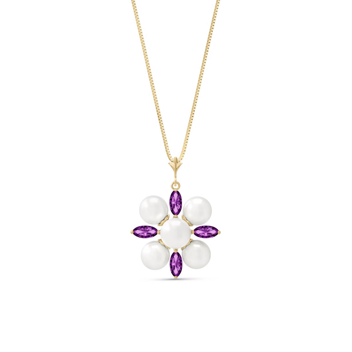 Yellow Gold Belle Necklace Pearl 10K — Aurelia