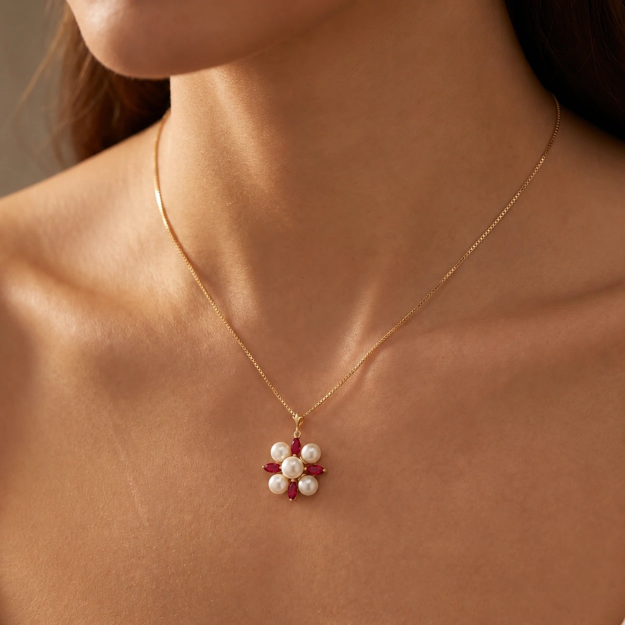 Yellow Gold Belle Necklace Pearl 10K — Aurelia