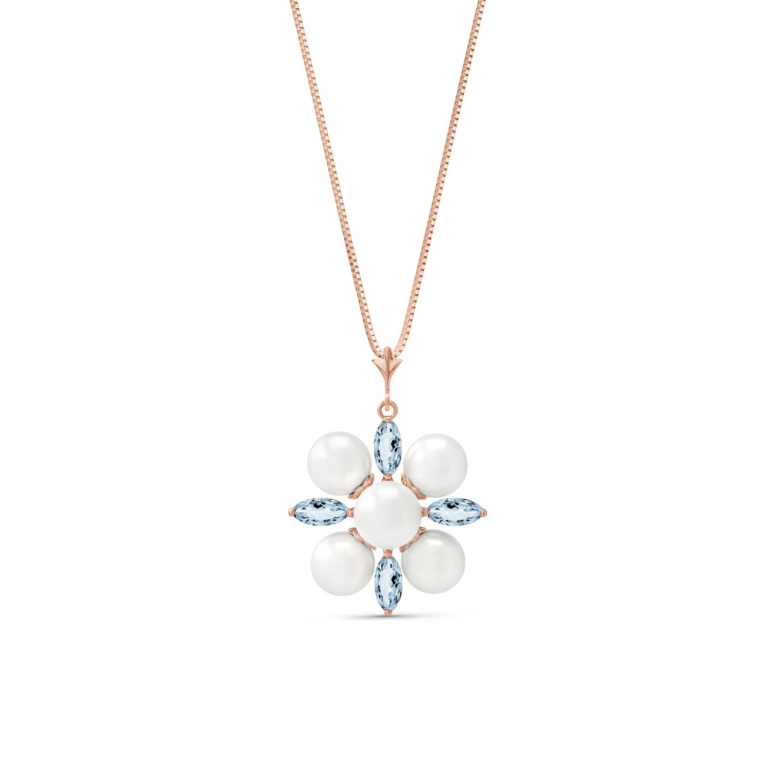 Rose Gold Belle Necklace Blue Topaz 10K — Aurelia