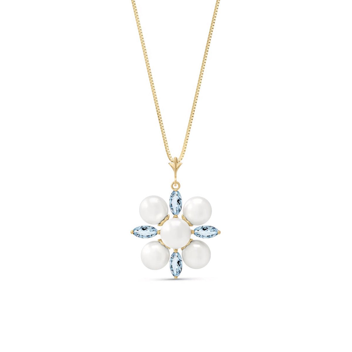 Yellow Gold Belle Necklace Blue Topaz 10K — Aurelia