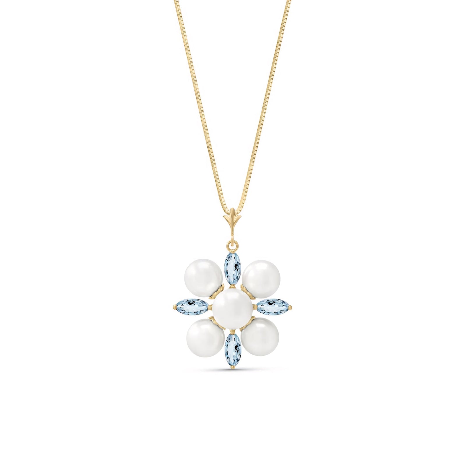 Yellow Gold Belle Necklace Blue Topaz 10K — Aurelia