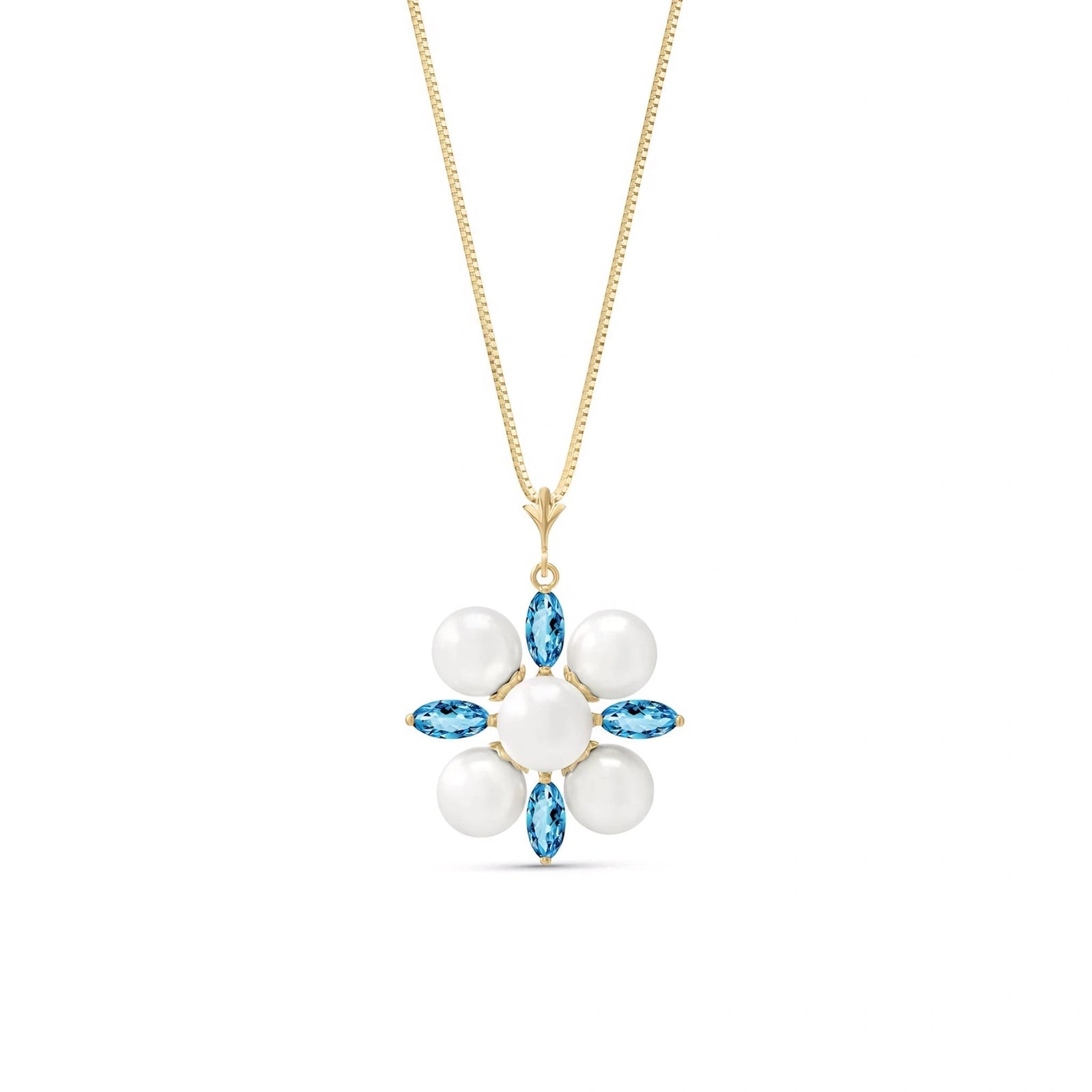 Yellow Gold Belle Necklace Blue Topaz 10K — Aurelia
