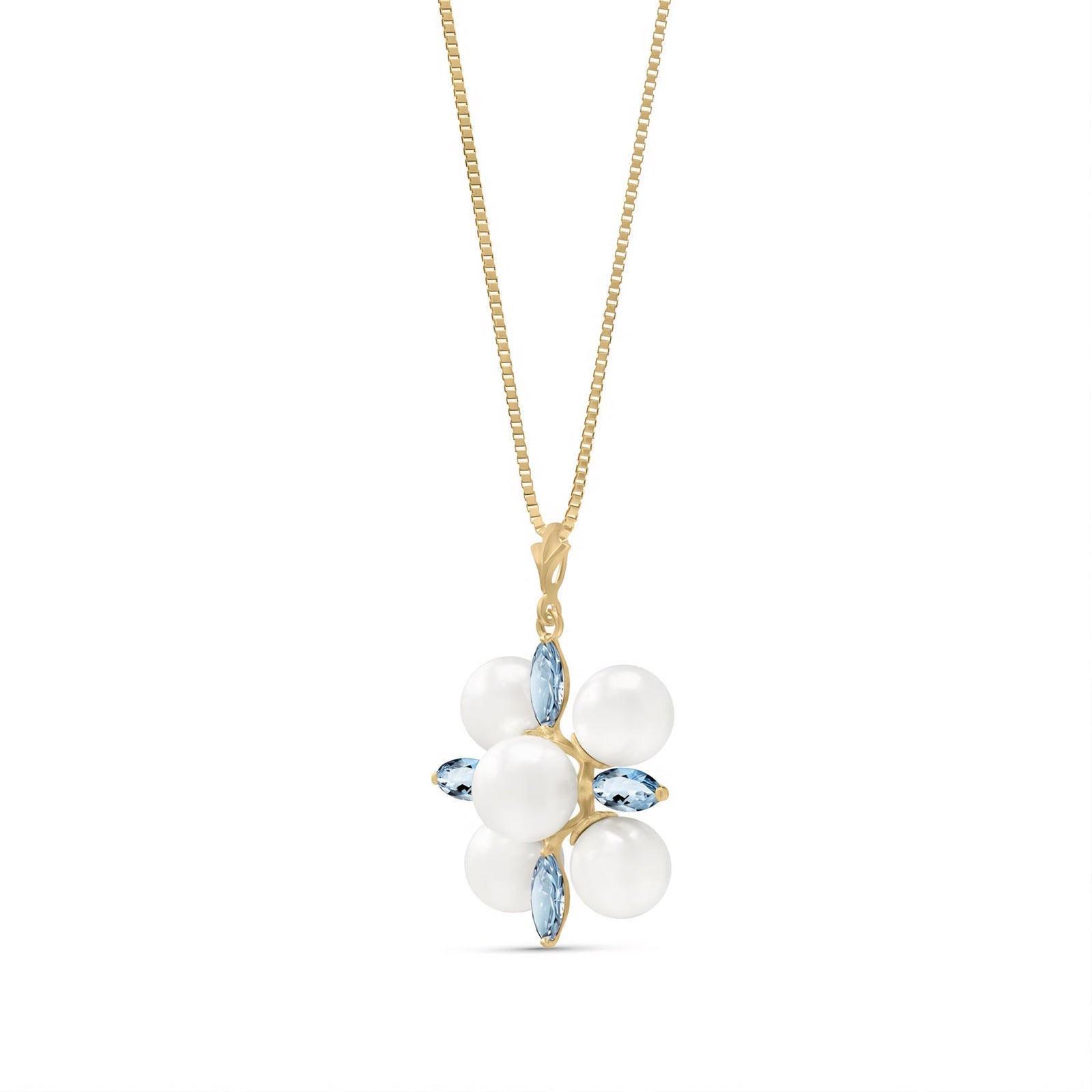 Yellow Gold Belle Necklace Blue Topaz 10K — Aurelia