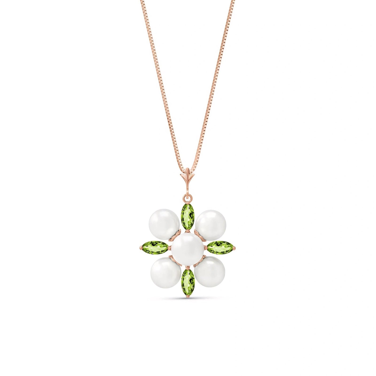 Rose Gold Belle Necklace Peridot 10K — Aurelia
