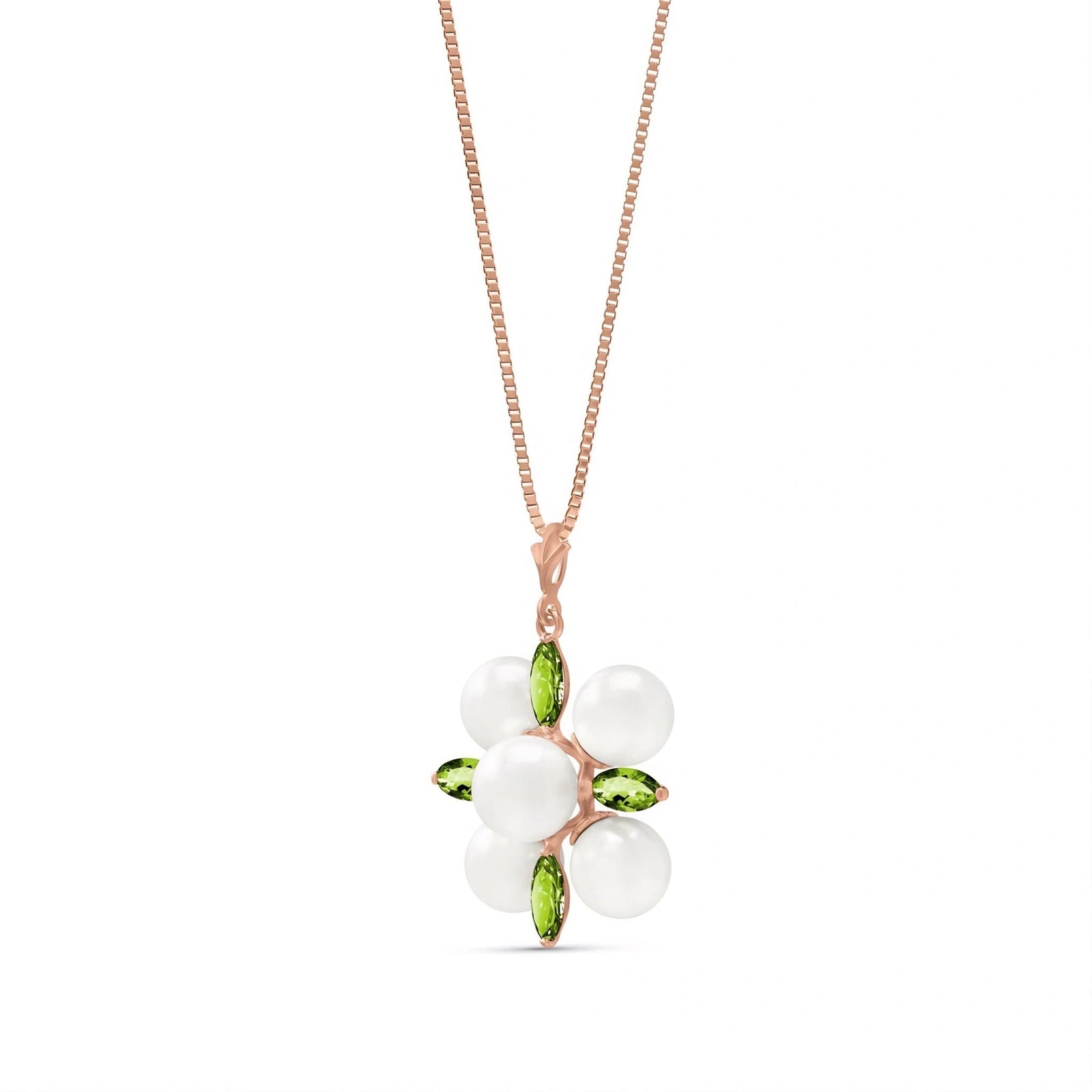 Rose Gold Belle Necklace Peridot 10K — Aurelia