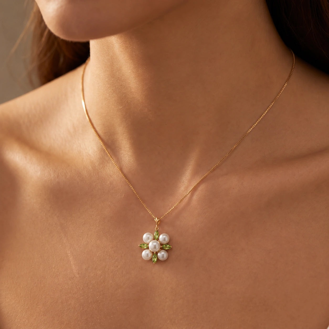 Yellow Gold Belle Necklace Peridot 10K — Aurelia