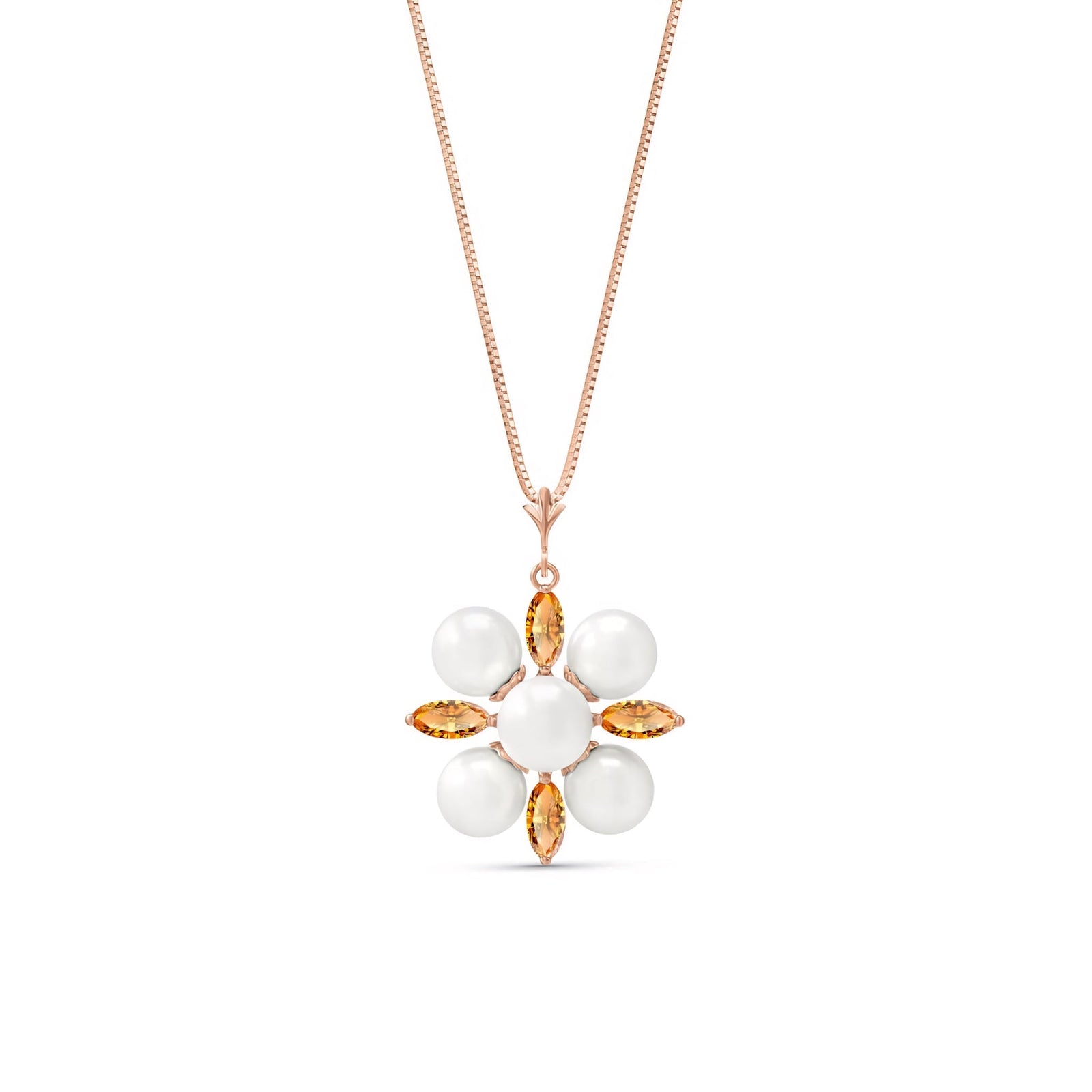 Rose Gold Belle Necklace White Topaz 10K — Aurelia