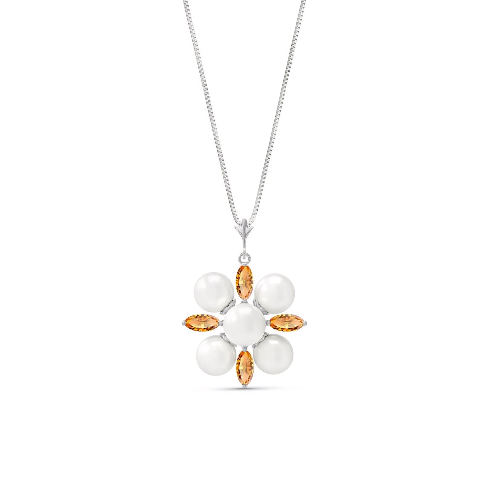 White Gold Belle Necklace White Topaz 10K — Aurelia