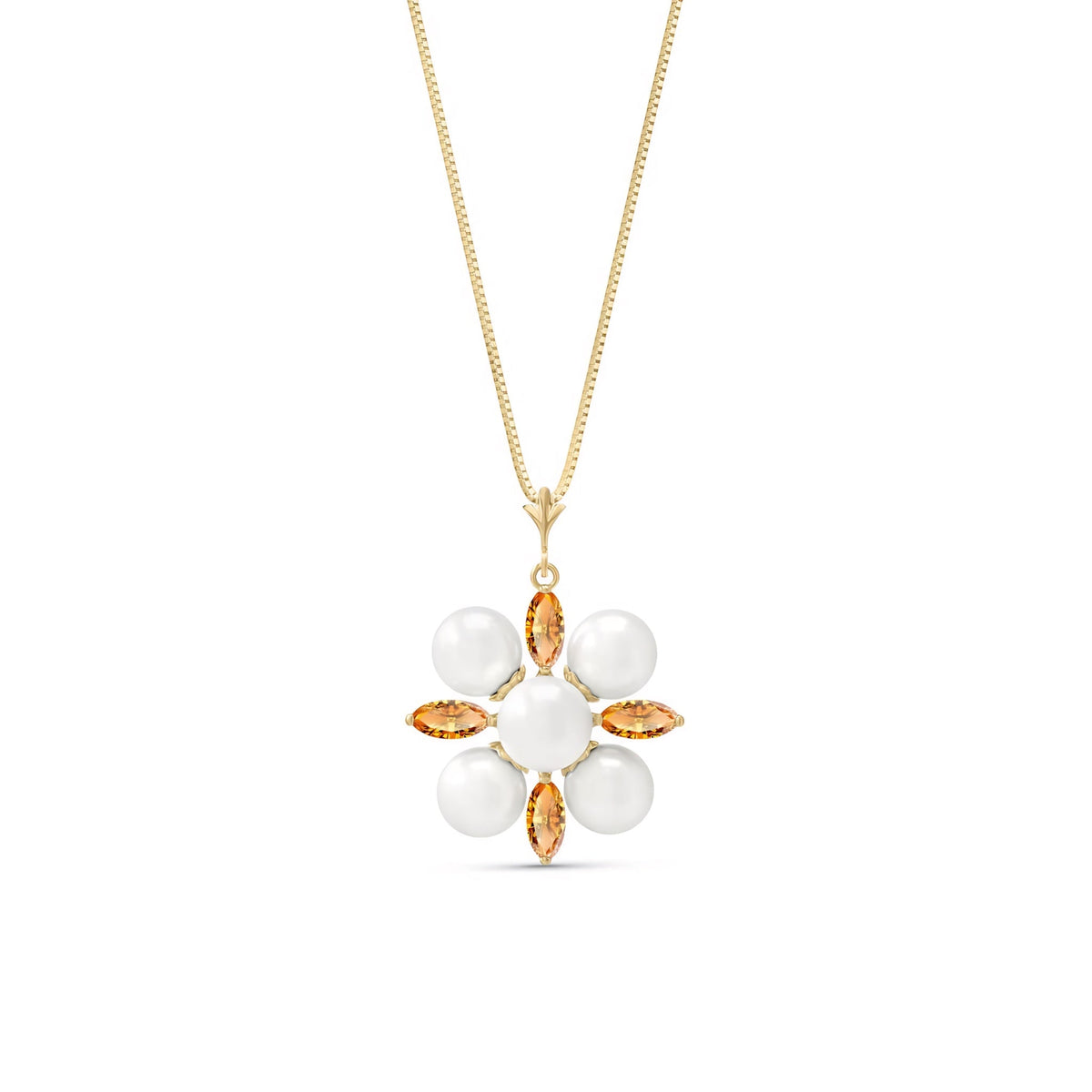 Yellow Gold Belle Necklace White Topaz 10K — Aurelia